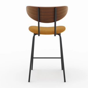 Lot de 2 chaises pour îlot central en velours côtelé jaune 64.5 cm - Jade