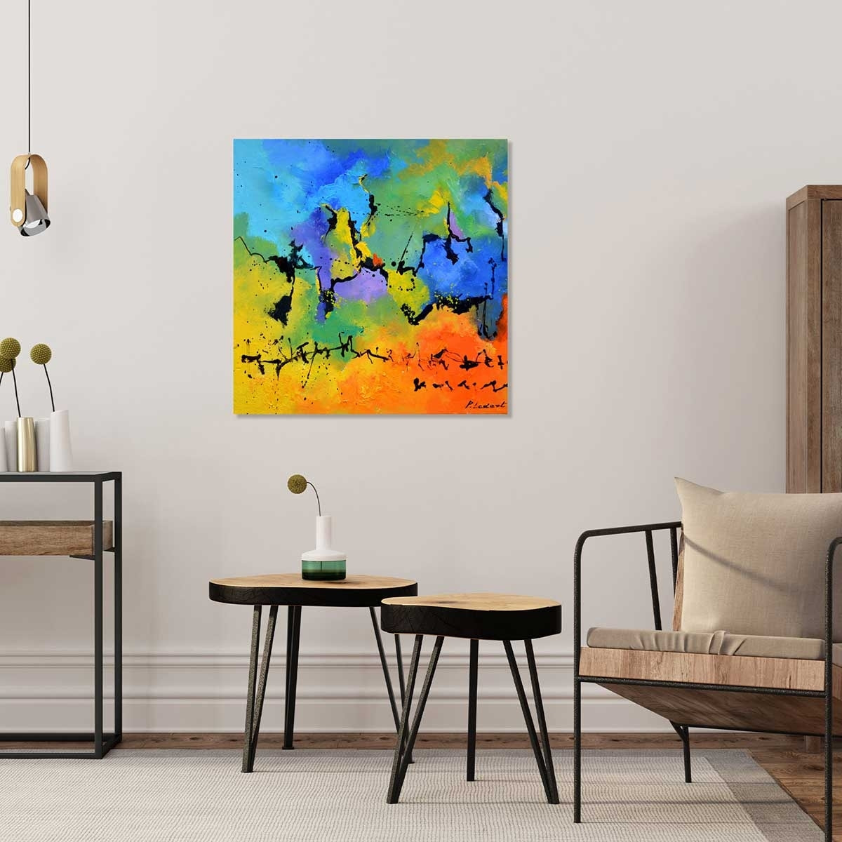 Tableau abstrait deco blue limit Tableau plexiglas