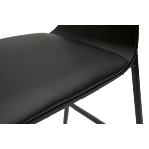 Tabourets de bar design noirs (lot de 2) WESS