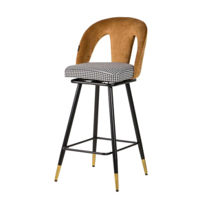 Taburete Bar Velvet Amarillo Harbor 46x53x106 Cm