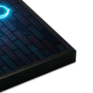 Affiche encadrée affiche tasse néon mur brique Affiche + cadre en métal - Noir