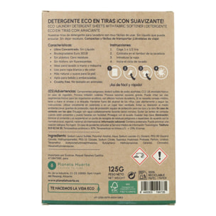 Pack 5 Eco-Tiras detergente y suavizante Planeta Huerto 200 lavados