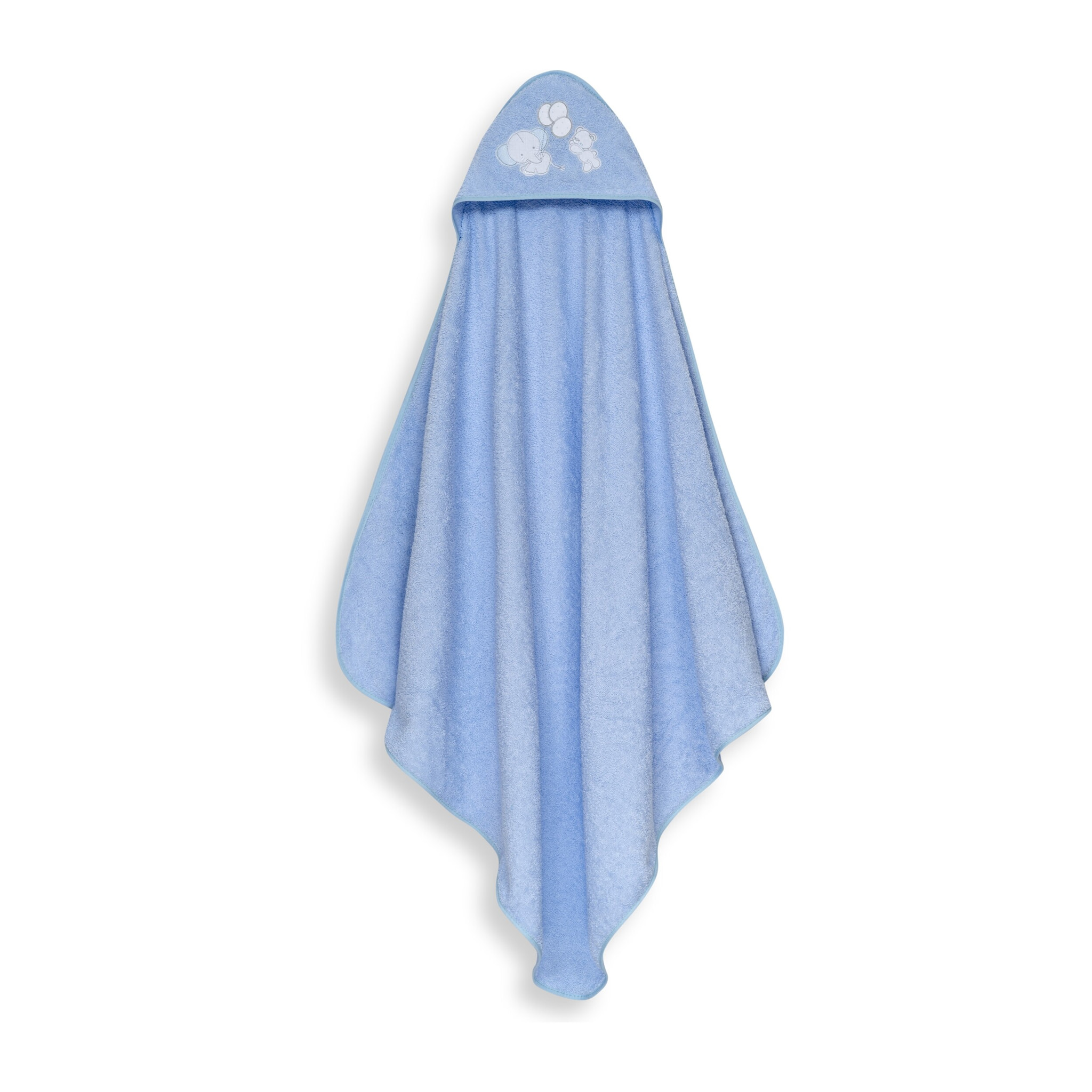 Capa Baño 1X1 Mod Oso Elefante Globos+Gorro Azul