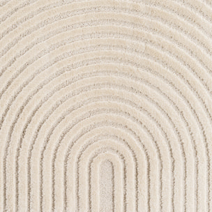 TURIN - Tapis moderne à motif arc en relief crème