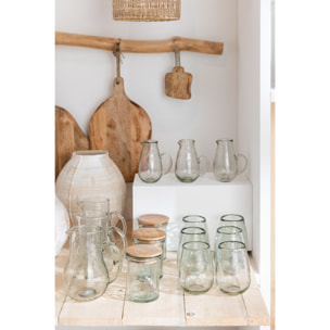 J-Line pot de conservation Couvercle - verre/bois - transparent
