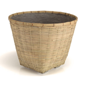 HECTOR - Pot de fleur rond 60x60cm en bambou naturel