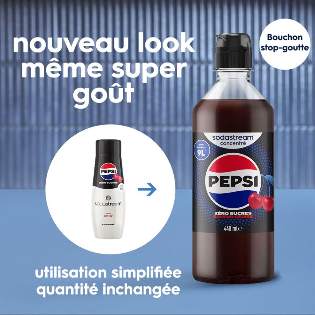 Concentré SODASTREAM PEPSI CHERRY SANS SUCRE 440ml