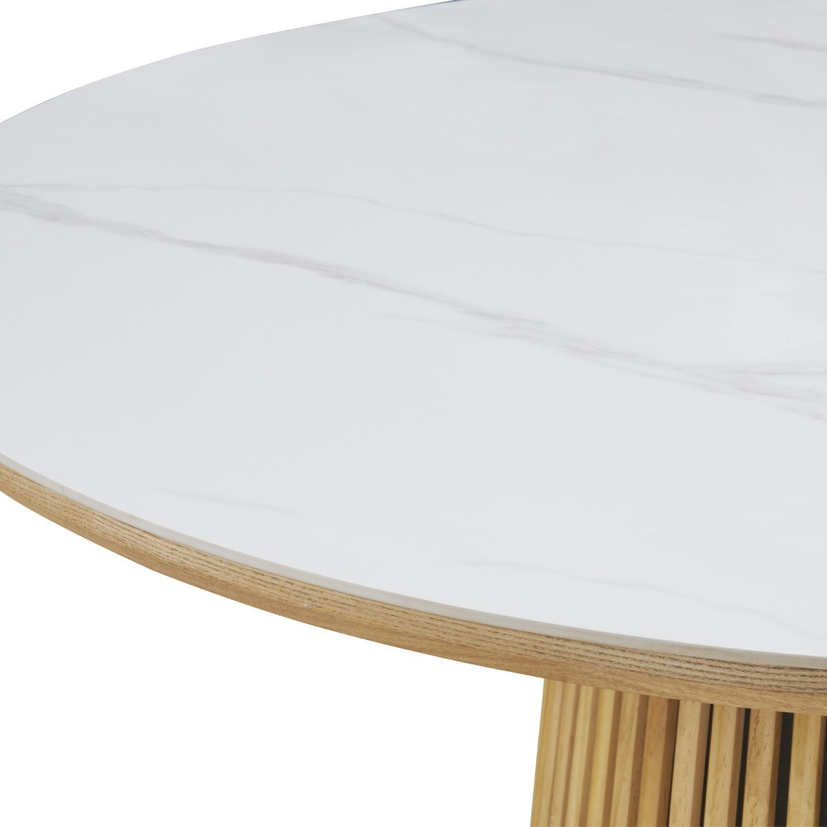 Table à manger ronde en céramique bicolore 6 places - ADA