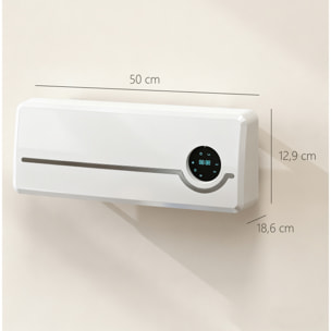 Calefactor Eléctrico Bajo Consumo Cerámico de Pared, 2000W, con 3 Modos, Pantalla LED, Termostato Regulable, Temporizador 24h, Oscilación, Mando a Distancia y Detección de Ventanas Abiertas