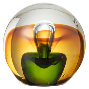 J-Line presse-papier Goutte - verre - ambre/vert - large