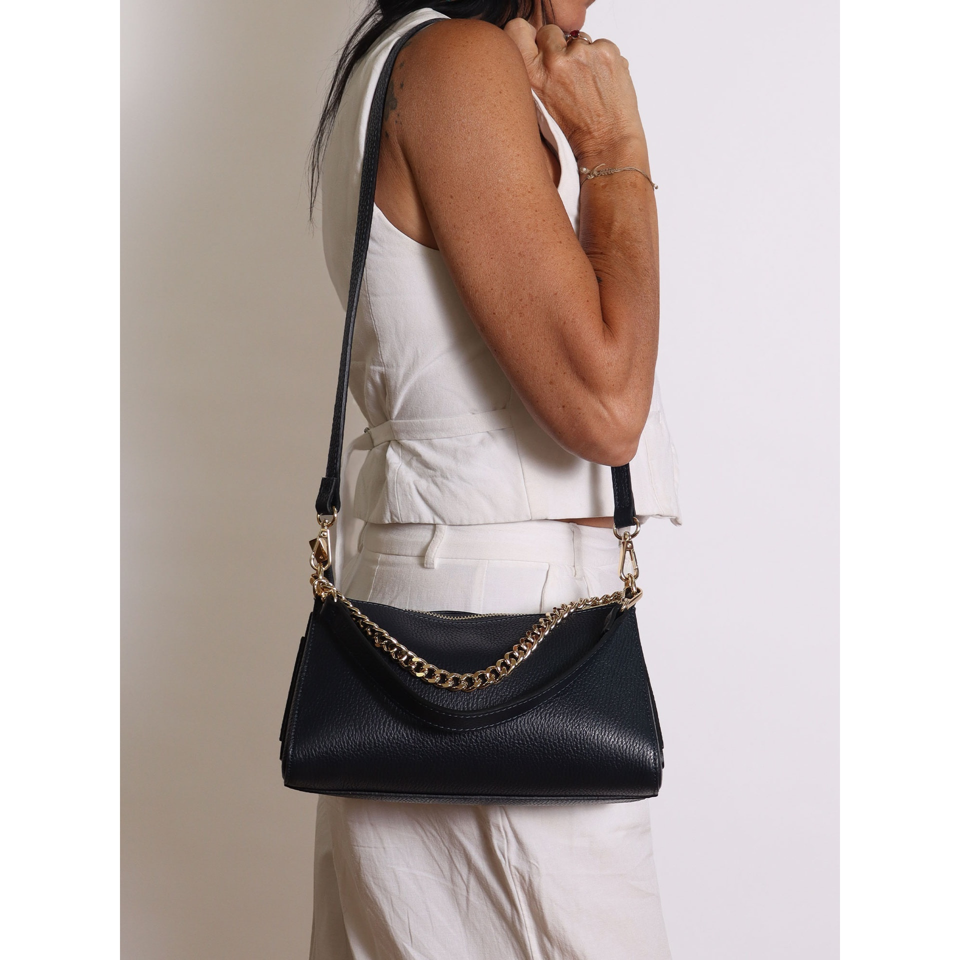 Borsa a mano da donna Made in Italy - Modello Seraphina Elite - 100% pelle - 26.0 x 14.0 x 12.0 cm