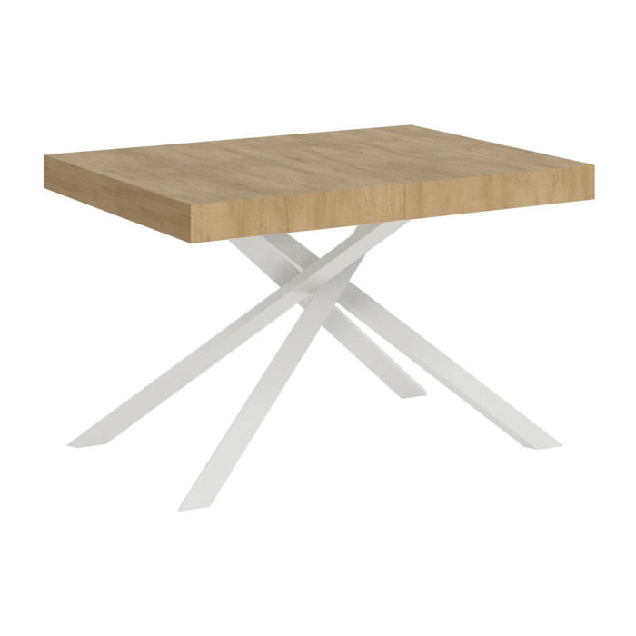 Tavolo allungabile 120x90/224 cm Karida Quercia Natura telaio Bianco