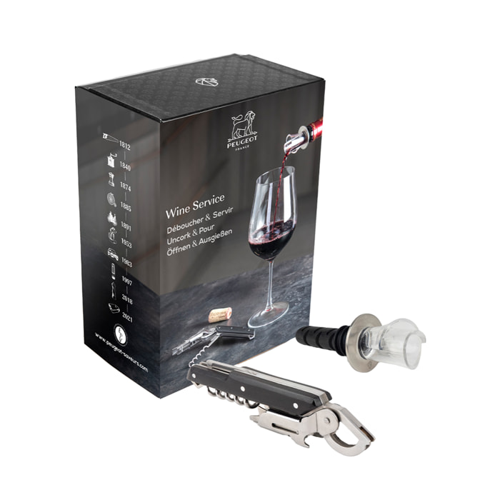 Tire_bouchon sommelier Clavelin et bec verseur Arum en coffret cadeau Wine service