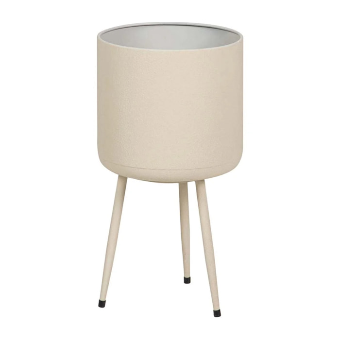 Plantero Metal Beige 25x25x47 Cm