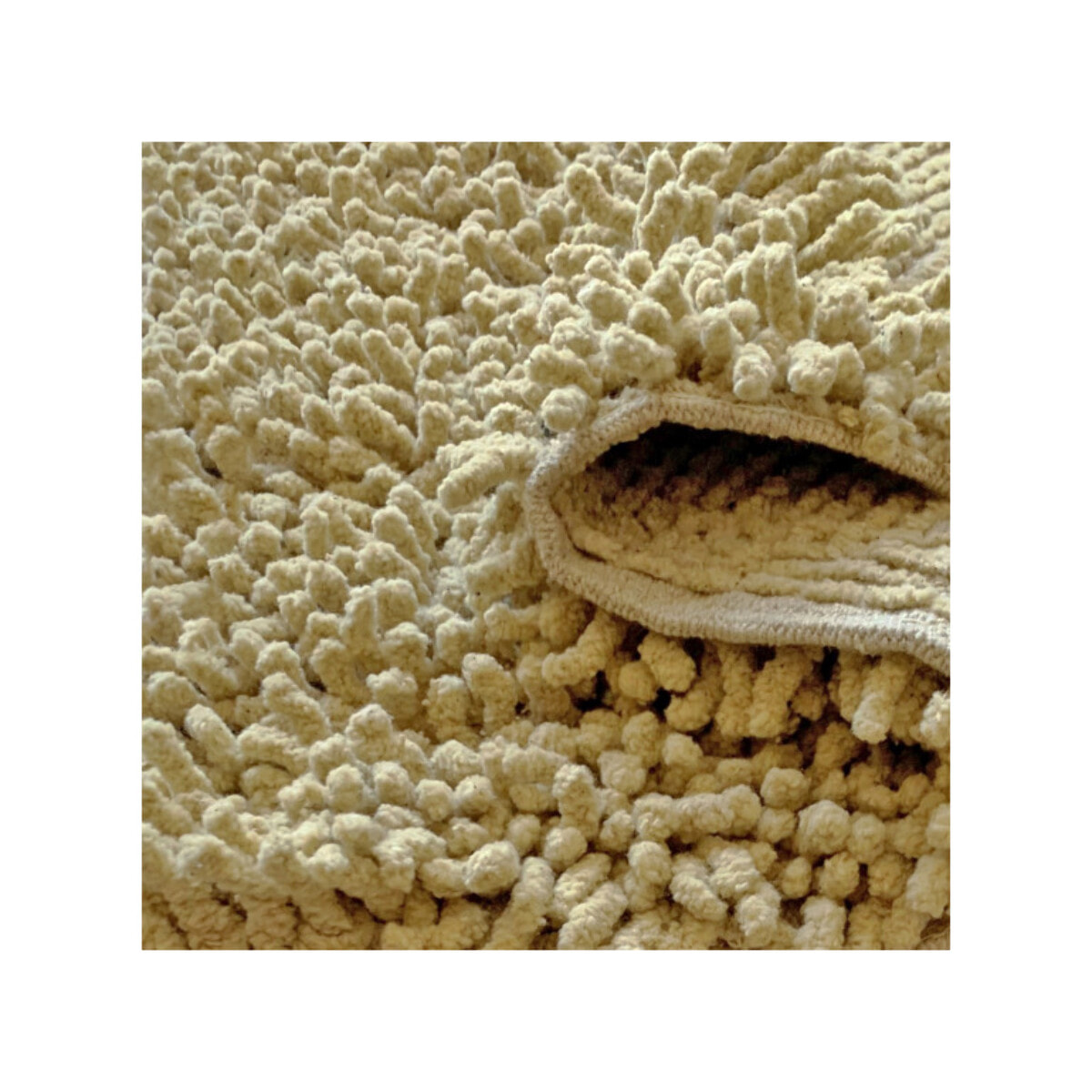 Tapis de salle de bain rectangulaire 40 x 60 cm en coton chenille - SHAGGY