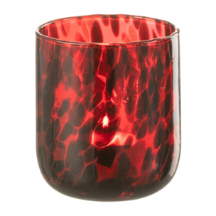J-Line photophore Tache - verre - rouge/noir - small - 2 pcs