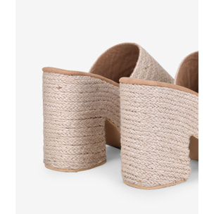 Sandalias de esparto con plataforma y tacón XXL