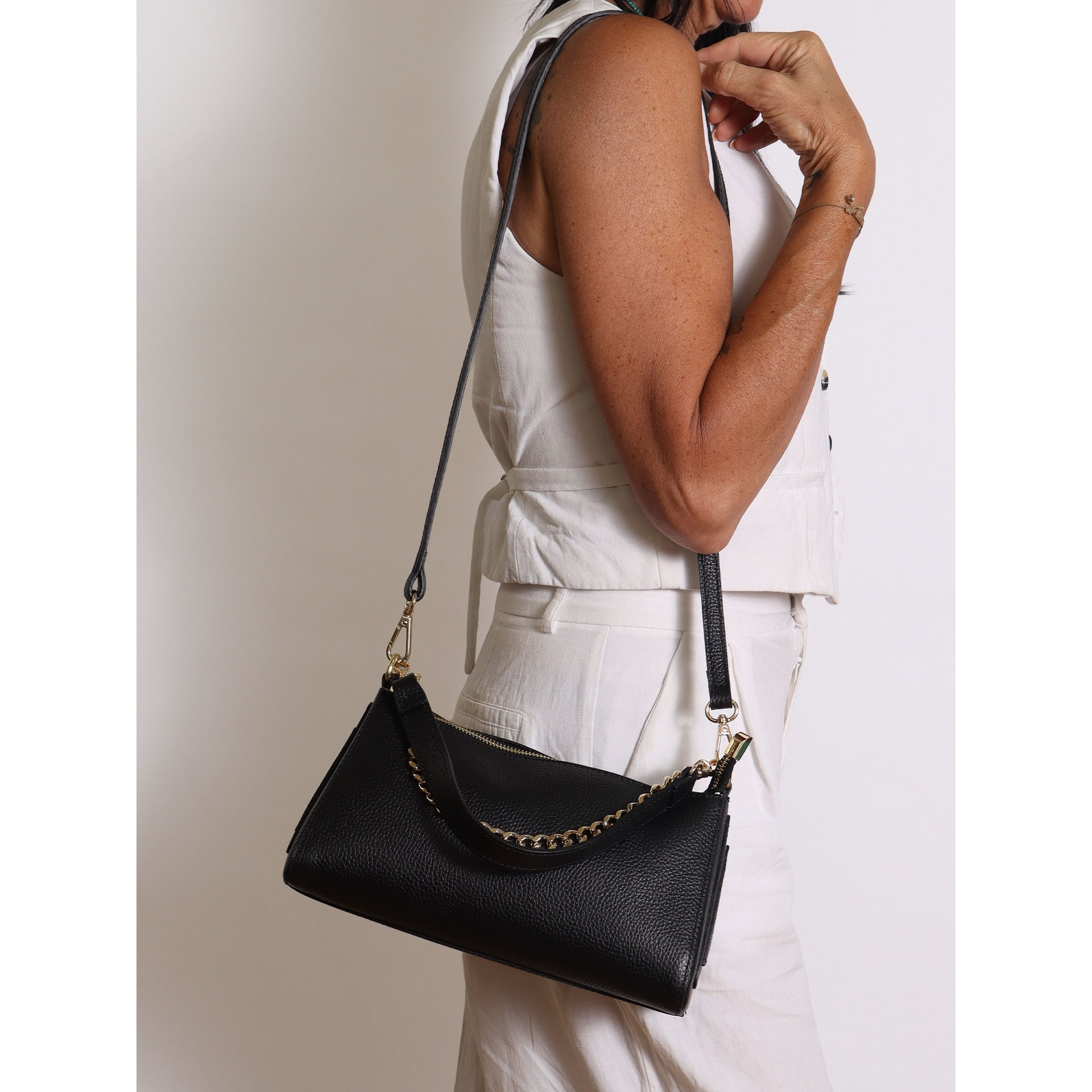 Borsa a mano da donna Made in Italy - Modello Seraphina Elite - 100% pelle - 26.0 x 14.0 x 12.0 cm