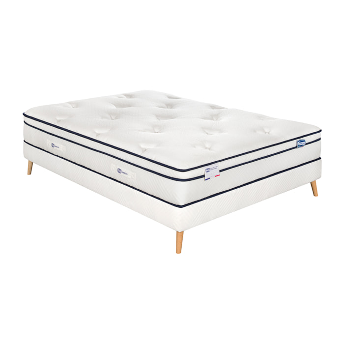 Ensemble L'INEGALE, matelas Hybride , ferme, H27 + sommier