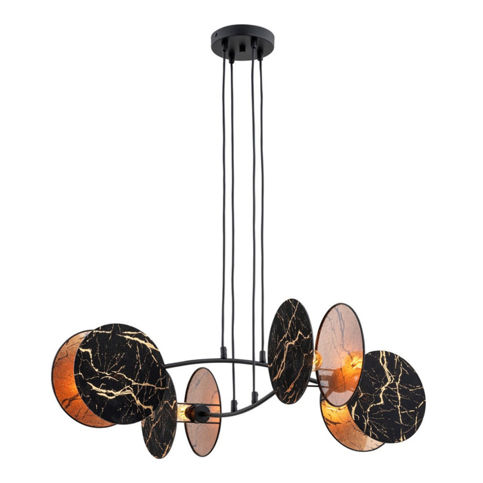 Lampada a sospensione MOTIF in acciaio nero e oro