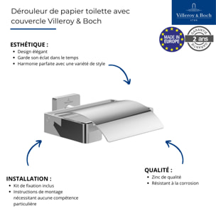 Dérouleur de papier toilette avec couvercle Elements - Striking Nickel Brossé