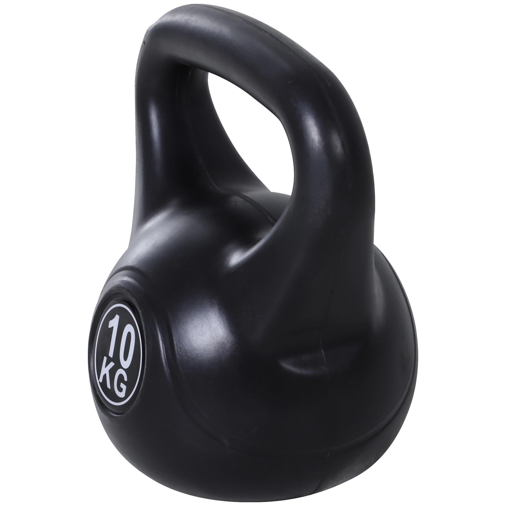 Kettlebell 10 Kg - haltère boule - poignée ergonomique - PVC noir