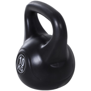 Kettlebell 10 Kg - haltère boule - poignée ergonomique - PVC noir