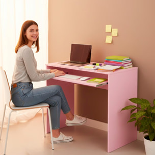 Scrivania Per Cameretta Postazione Desk PC Studio Ufficio Design Moderno Piano Scorrevole Piedini ABS Per Studio Compiti E Lavoro 90 x 54 x 79 Cm Rosa