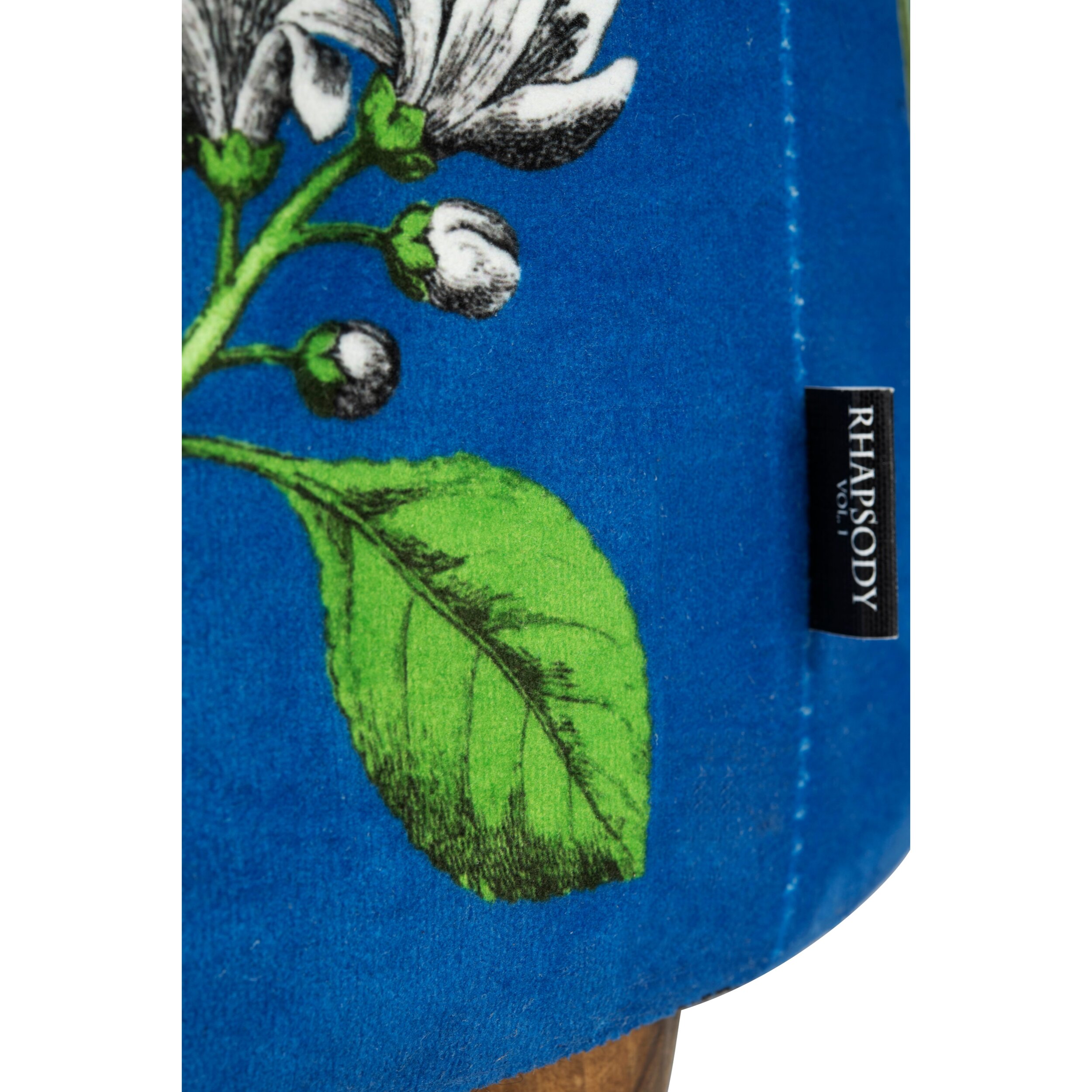 Pouf contenitore Excelsa Rhapsody in velluto e legno 39x39x43 cm multicolore