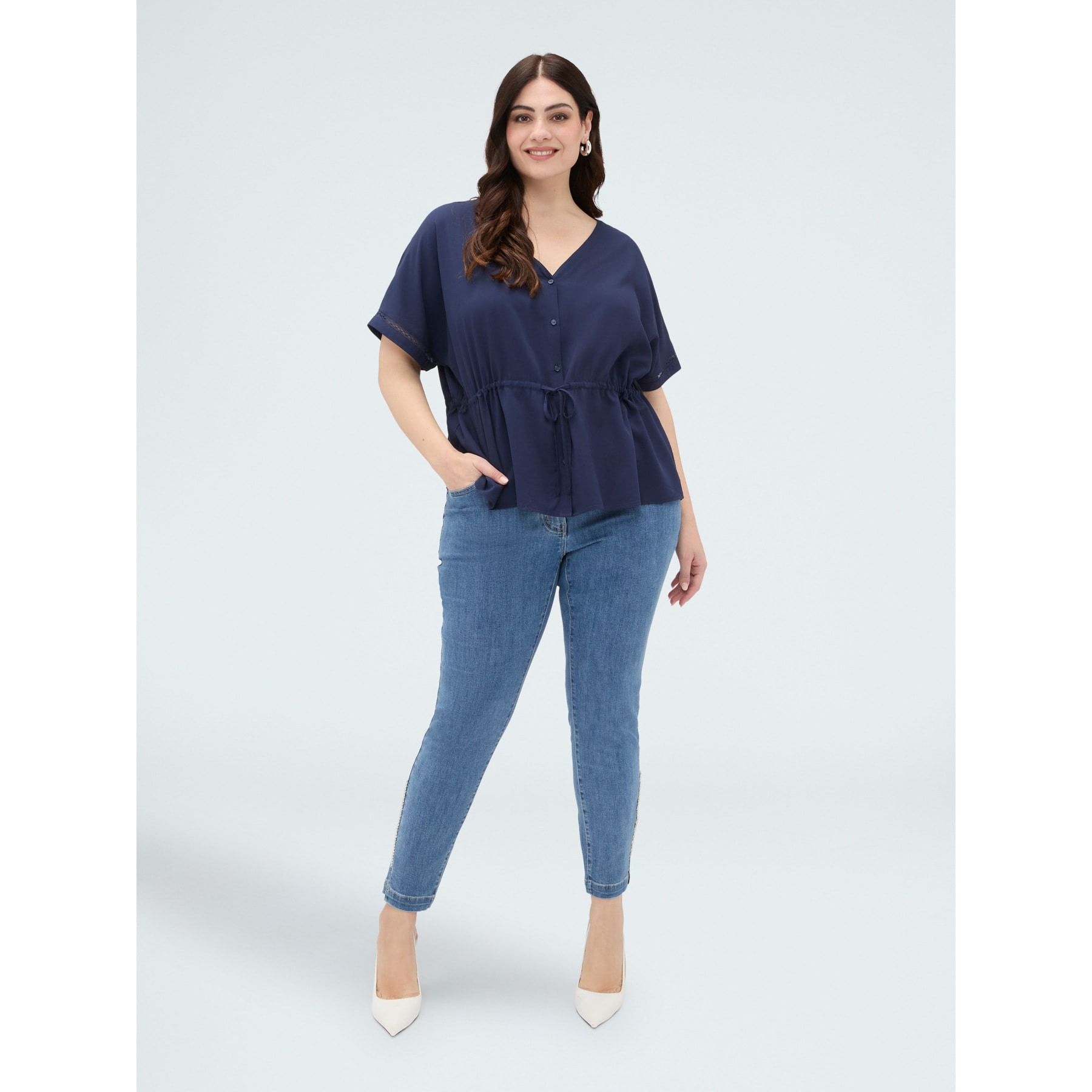 Fiorella Rubino - Jeans Skinny con applicazione luminosa - Blu