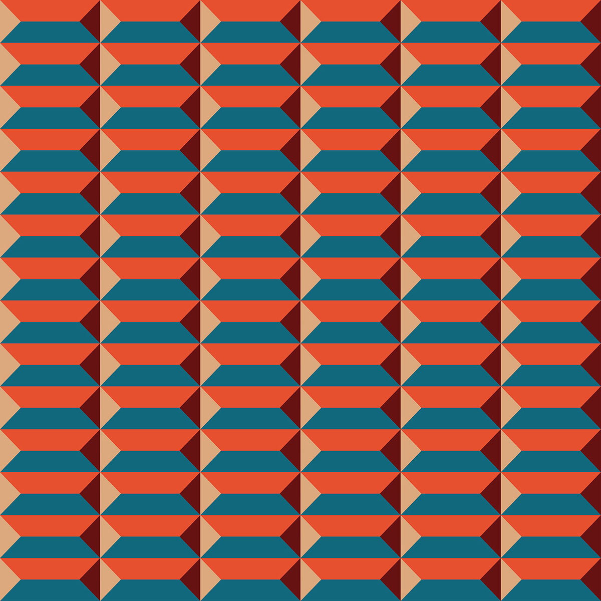 Papier peint, trapezoidal Rouge