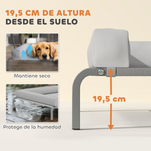Cama Elevada para Perros Refrescante con Refuerzos Extraíbles Cama Elevada para Perros Grandes Portátil con Malla Transpirable Marco de Acero para Interior Exterior 130x90x30 cm Gris Claro