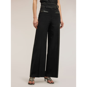 Motivi - Pantaloni palazzo con alta cintura - Nero