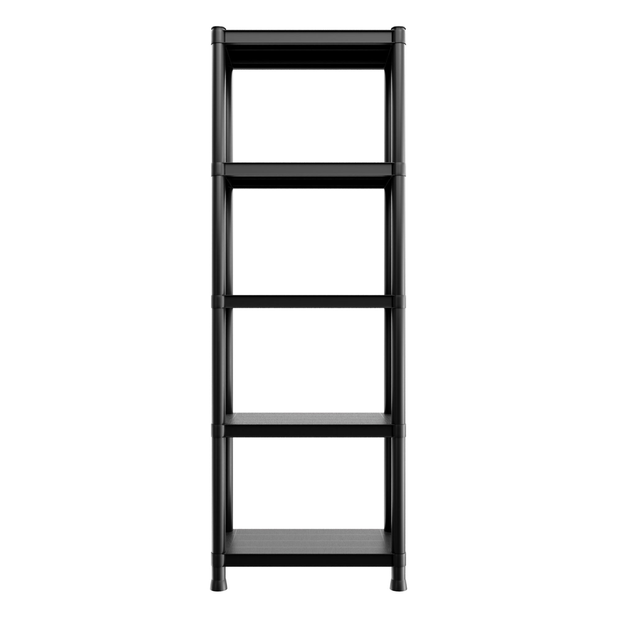 Titan S - Scaffale Modulare 5 Ripiani 60x30xH180 cm in Resina Nero