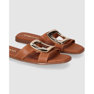 Sandalias de Piel - Cuero - Tacón: Bajo