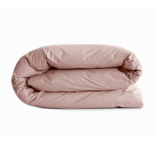 Housse de couette ''Manoir'' percale pur coton peigné longues fibres 80 fils/cm² Vent du sud - Rose