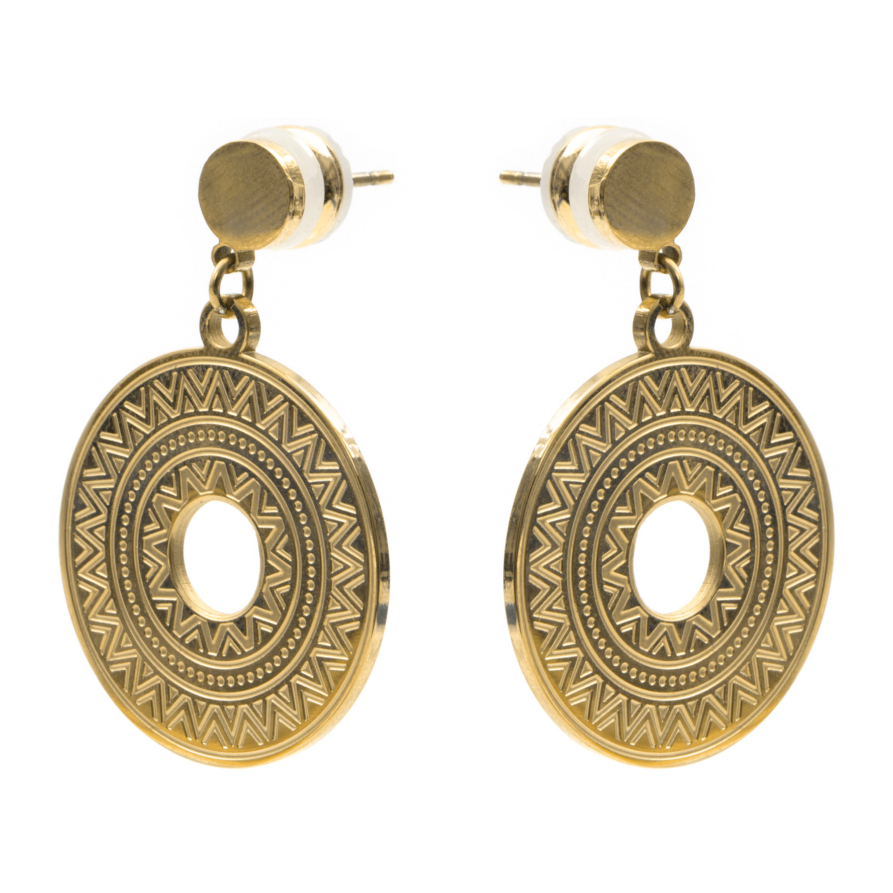 Pendientes acabados en oro amarillo de 18K