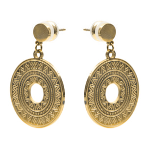 Pendientes acabados en oro amarillo de 18K
