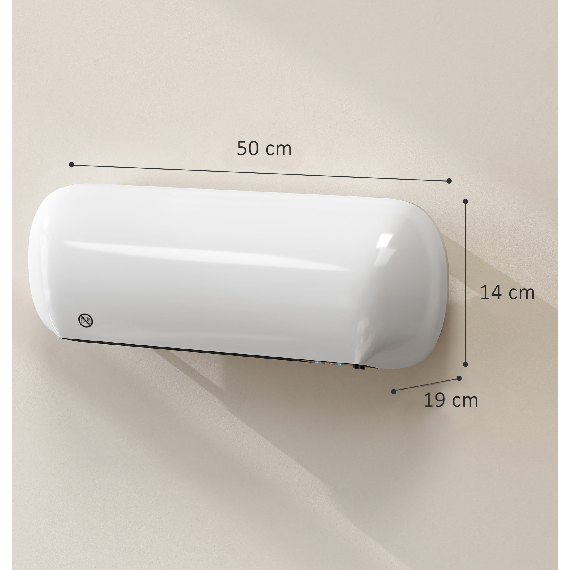 Calefactor Eléctrico Cerámico de Pared, 2000W, con 3 Modos, Pantalla LED, Termostato Regulable, Temporizador 24h, Oscilación, Mando a Distancia y Detección de Ventanas Abiertas