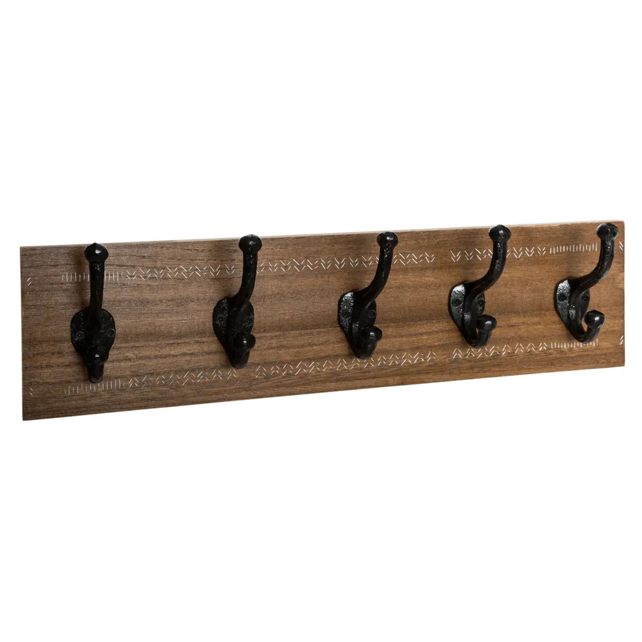 Patère 5 crochets marron