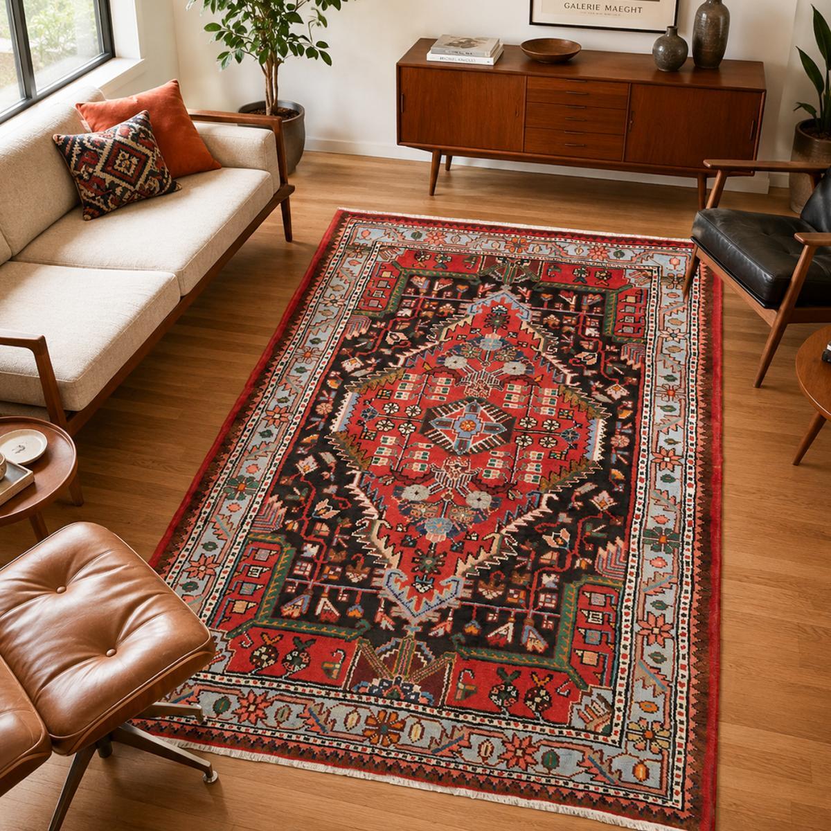 Tapis d'orient oriental, noué main en laine, EKAV