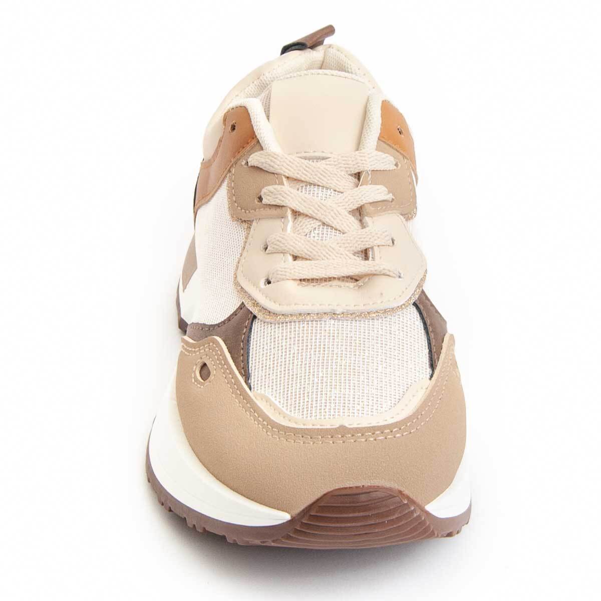 Sneaker De Plataforma - Beige - Altura: 3 Cm