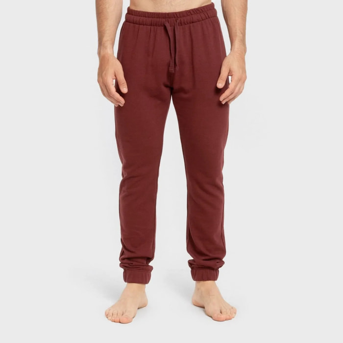 Pantalón largo básico deportivo burdeos