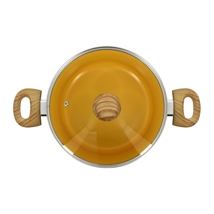 Faitout 24cm avec revêtement céramique jaune - tous feux COLORAMA