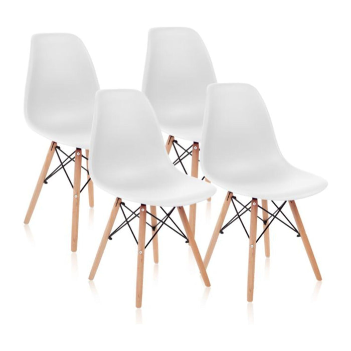 Pack 4 sillas Tower Wood Blanco
