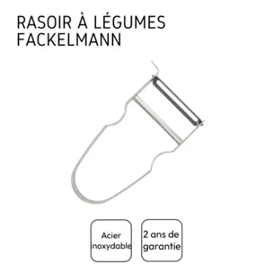 Duo Eplucheur à légumes pendule 19 cm et rasoir à légumes Castor inox 11 cm Fackelmann