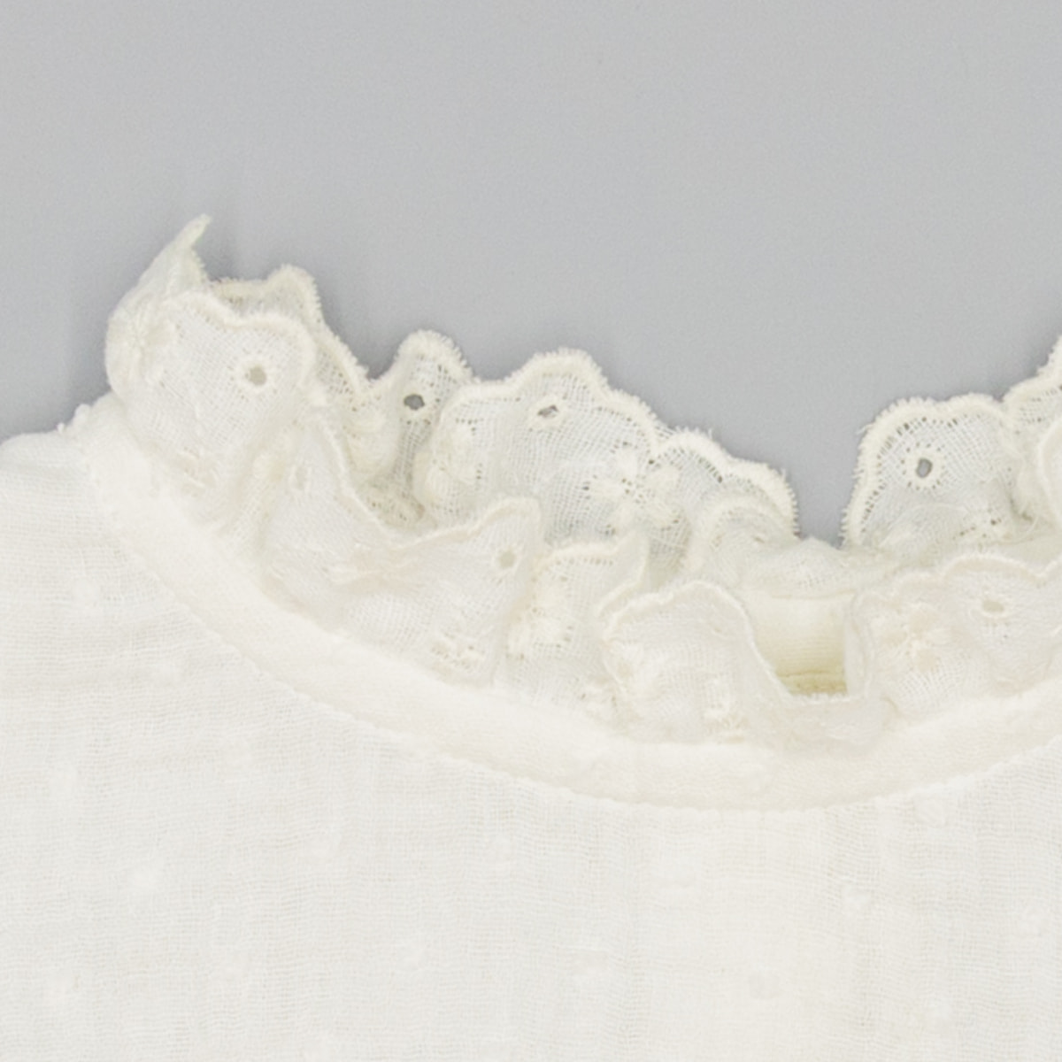 Camisa Blanca De Muselina Plumeti