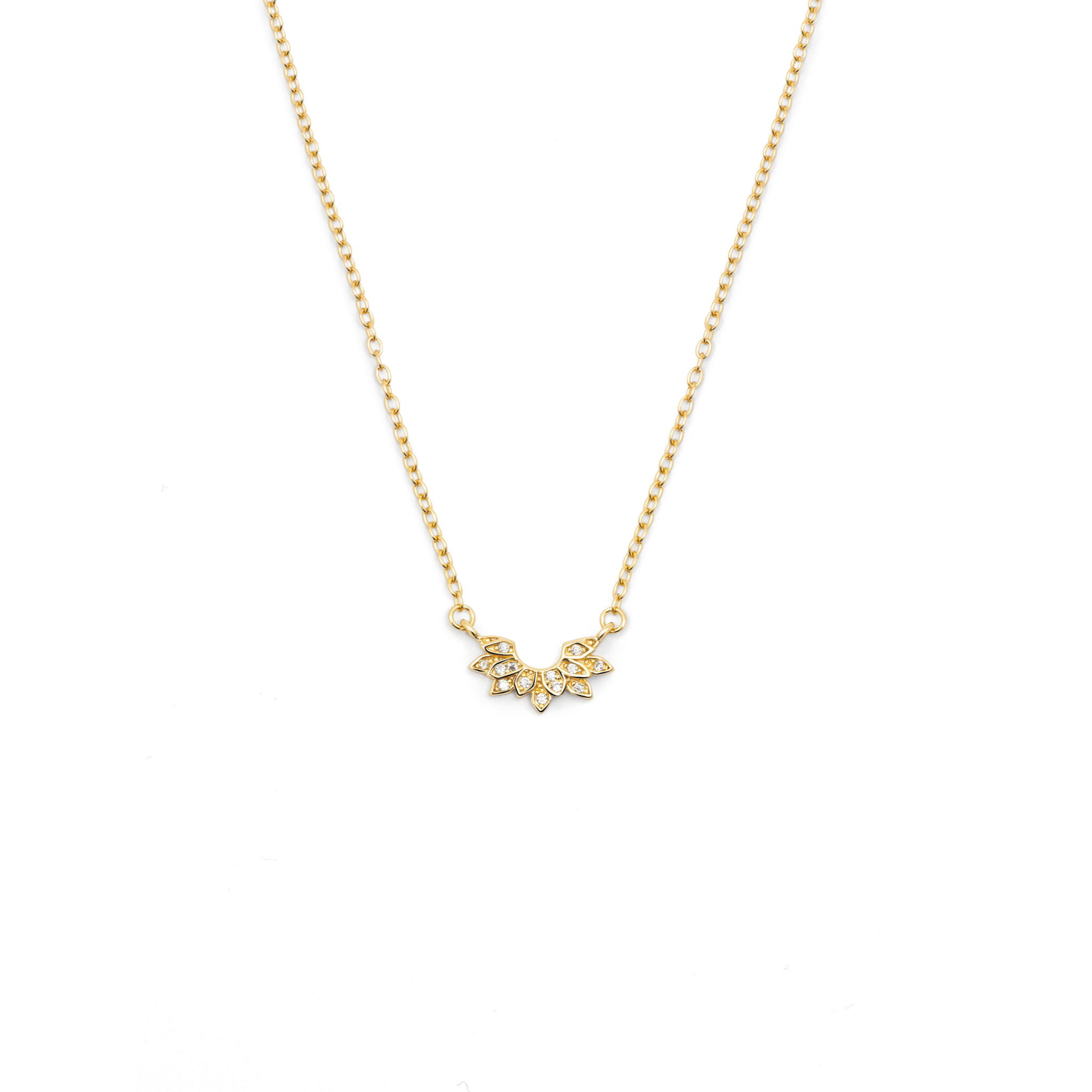 Collar Lotus Plata Baño Oro