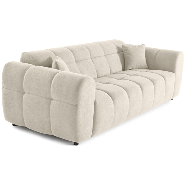 Ray - canapé droit 3 places en tissu texturé - Beige