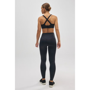 Leggings sportivi neri effetto pancia piatta